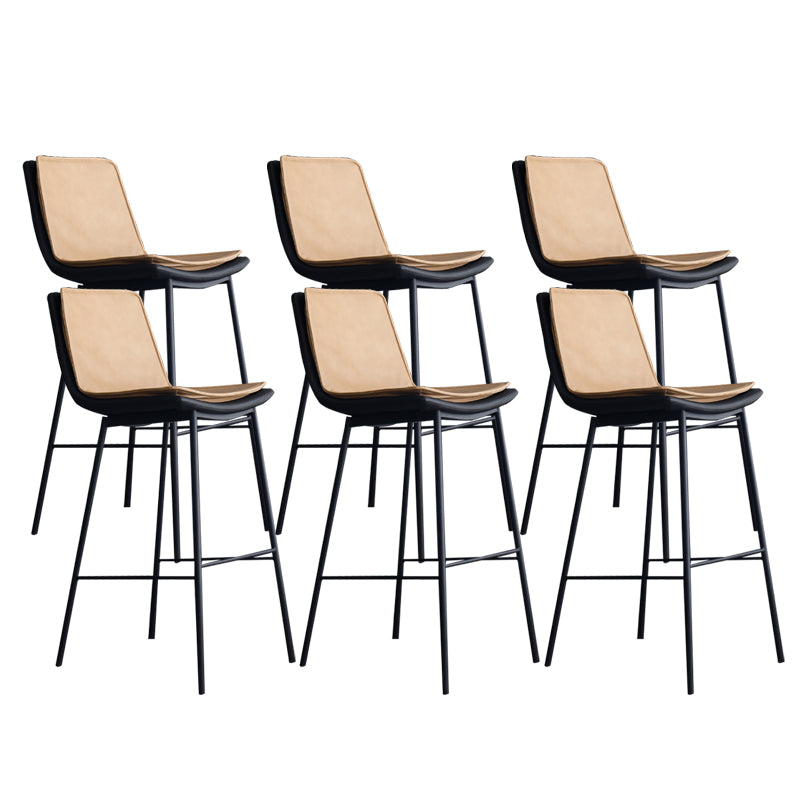 Contemporary Style Bar Stool PU Leather Counter Bar Stool with Metal Legs