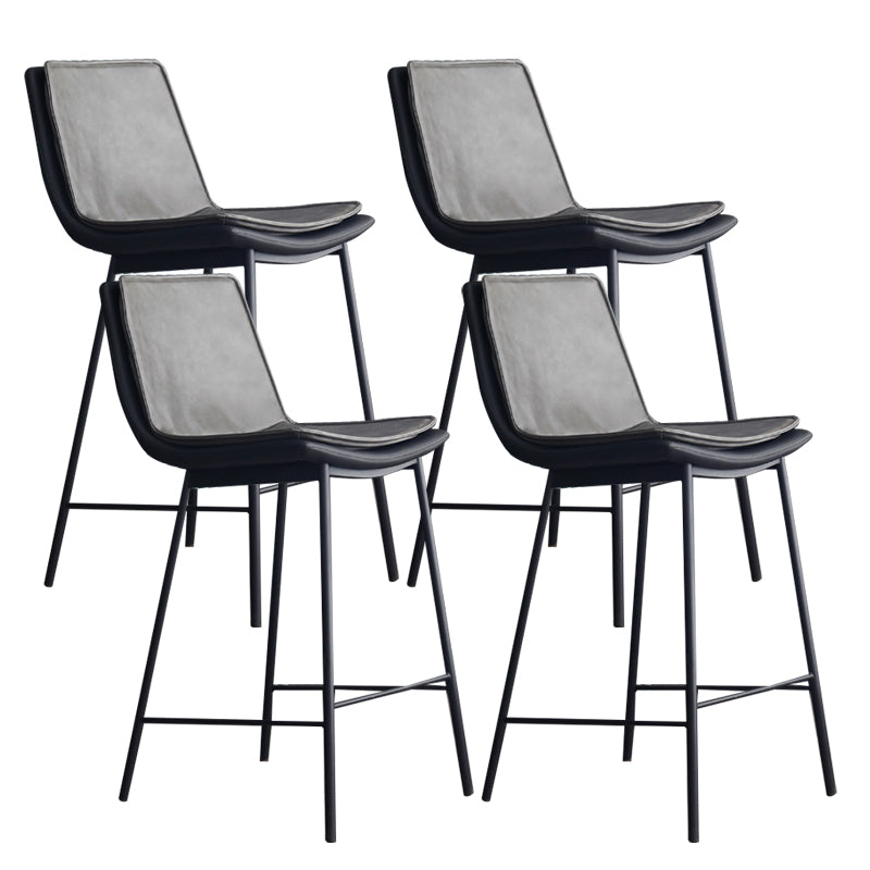 Contemporary Style Bar Stool PU Leather Counter Bar Stool with Metal Legs