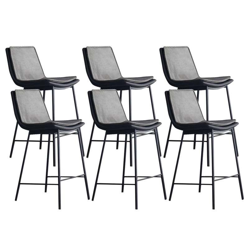 Contemporary Style Bar Stool PU Leather Counter Bar Stool with Metal Legs