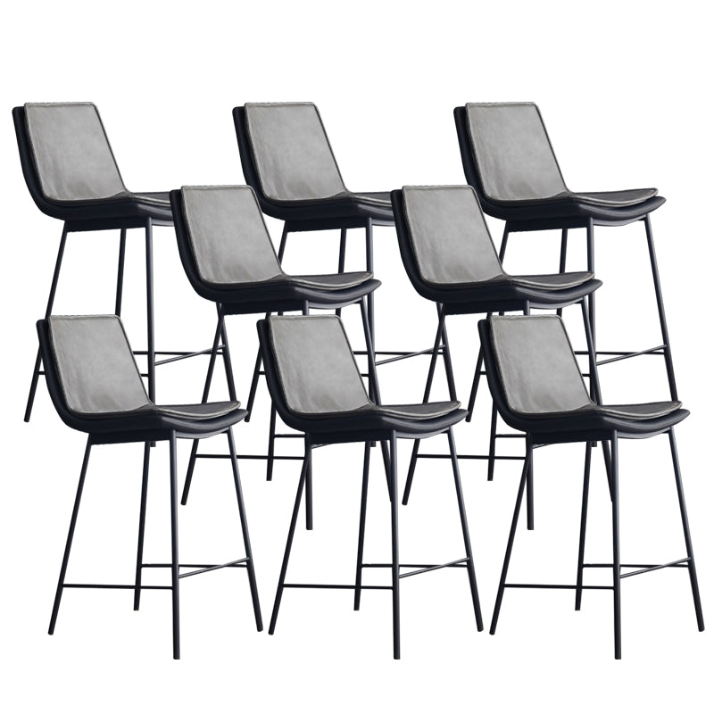 Contemporary Style Bar Stool PU Leather Counter Bar Stool with Metal Legs