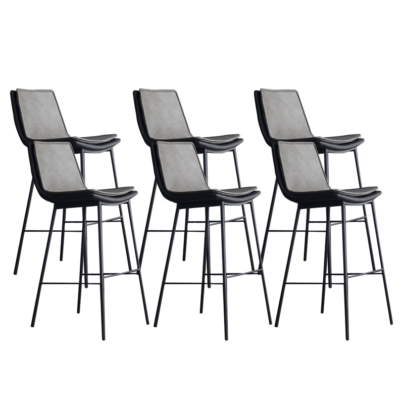 Contemporary Style Bar Stool PU Leather Counter Bar Stool with Metal Legs