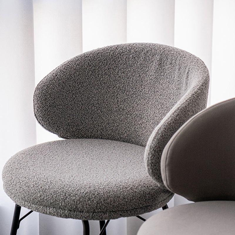 Modern Backrest Armless Counter Stool Upholstered Bar Stool with Metal 4 Legs