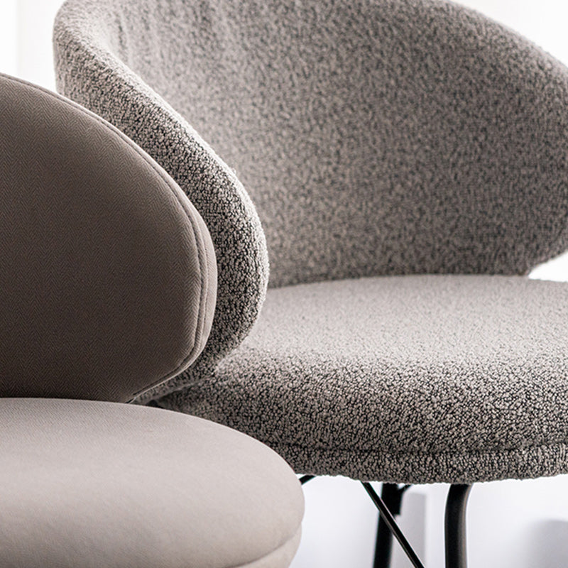 Modern Backrest Armless Counter Stool Upholstered Bar Stool with Metal 4 Legs