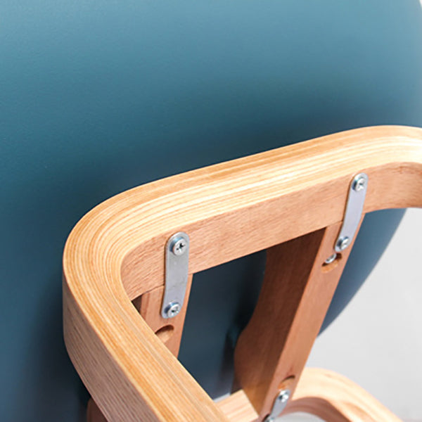 Contemporary Bar Stool Plastic Counter Bar Stool with Wooden Legs