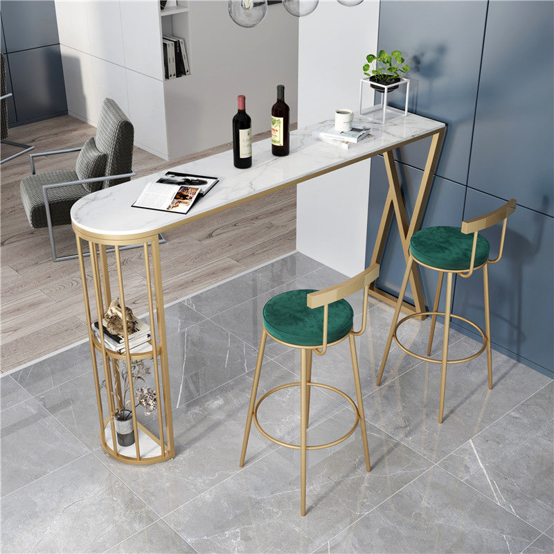 Glam 1/2/3 Pieces Sintered Stone Bar Table Set Fixed Table Counter Set  for Home Use