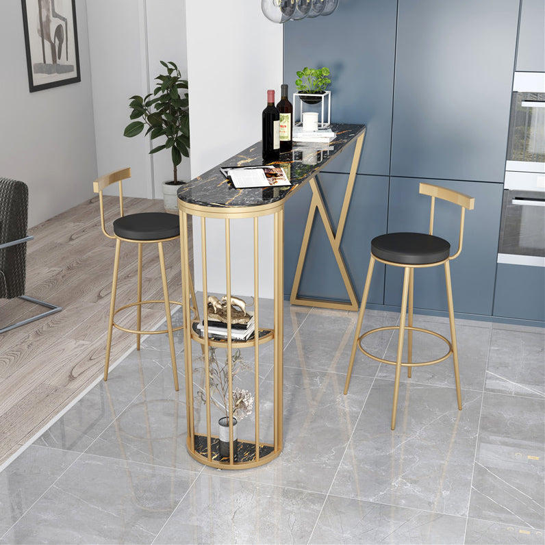 Glam 1/2/3 Pieces Sintered Stone Bar Table Set Fixed Table Counter Set  for Home Use