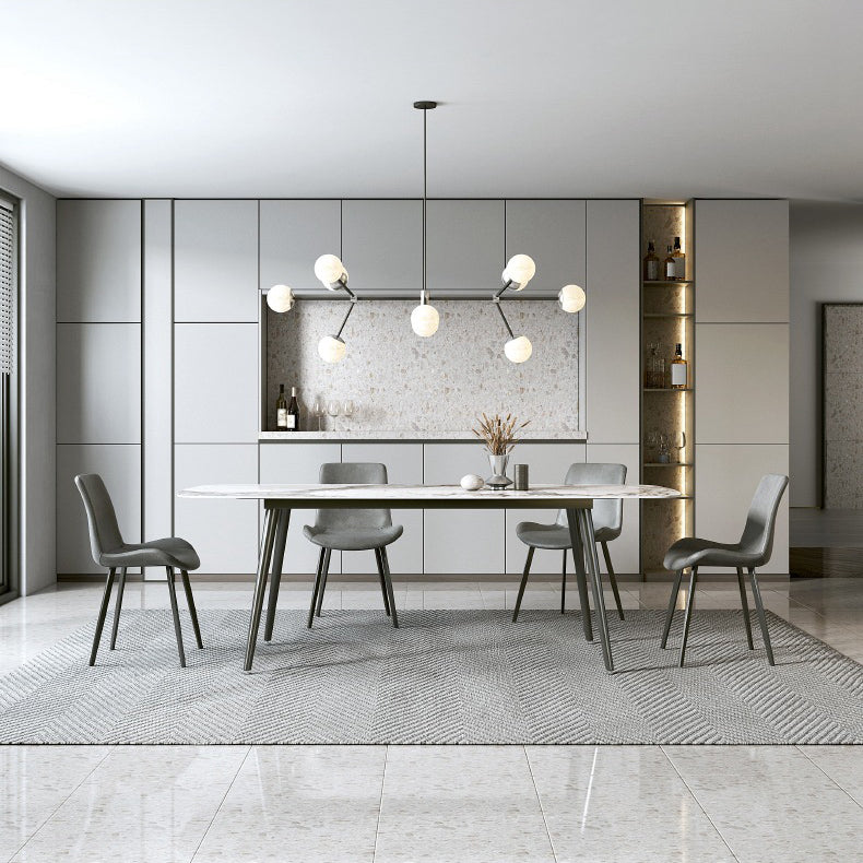 Modern Sintered Stone Dining Rectangle Table Set 1/4/5/7 Pieces Dining Set