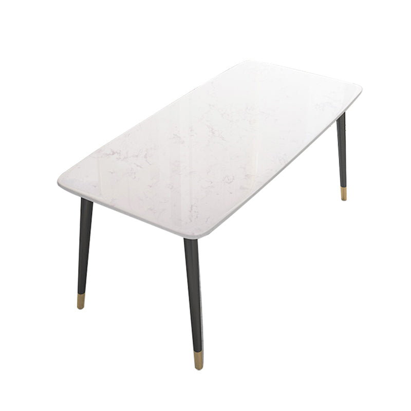 Modern Dinette Set 1/4/5 Pieces Rectangle White Marble Dining Table Set
