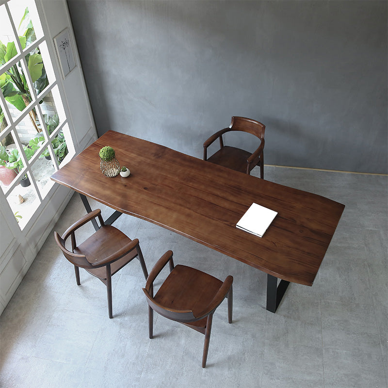 Industrial Solid Wood Dining Table Set 1/2/4 Pisces Dinette Set in Natural