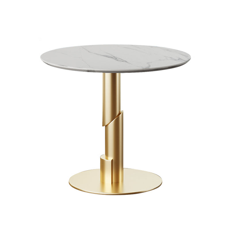Modern Style Round Dining Table Sintered Stone Table with Tulip Base