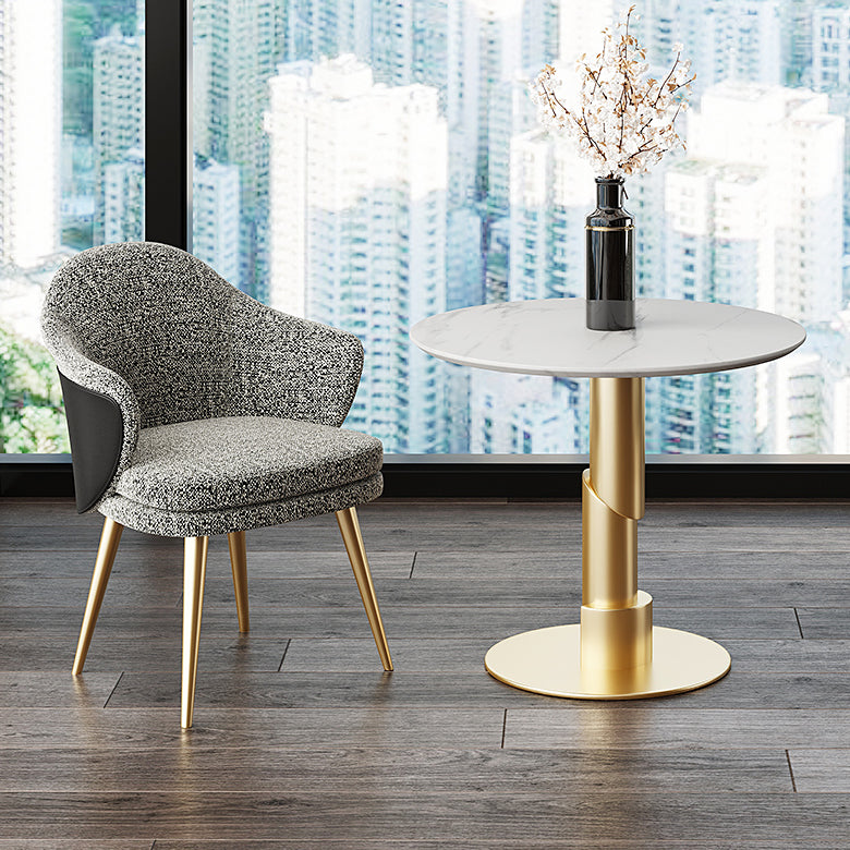 Modern Style Round Dining Table Sintered Stone Table with Tulip Base