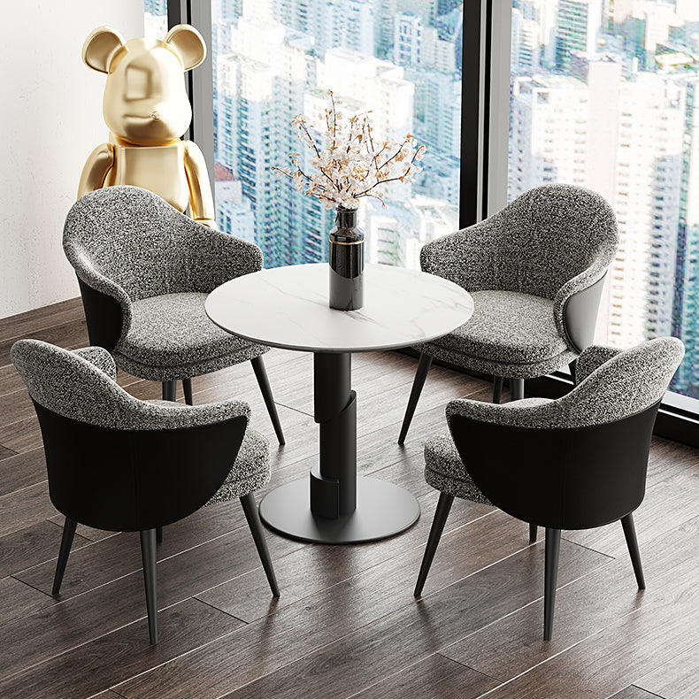 Modern Style Round Dining Table Sintered Stone Table with Tulip Base