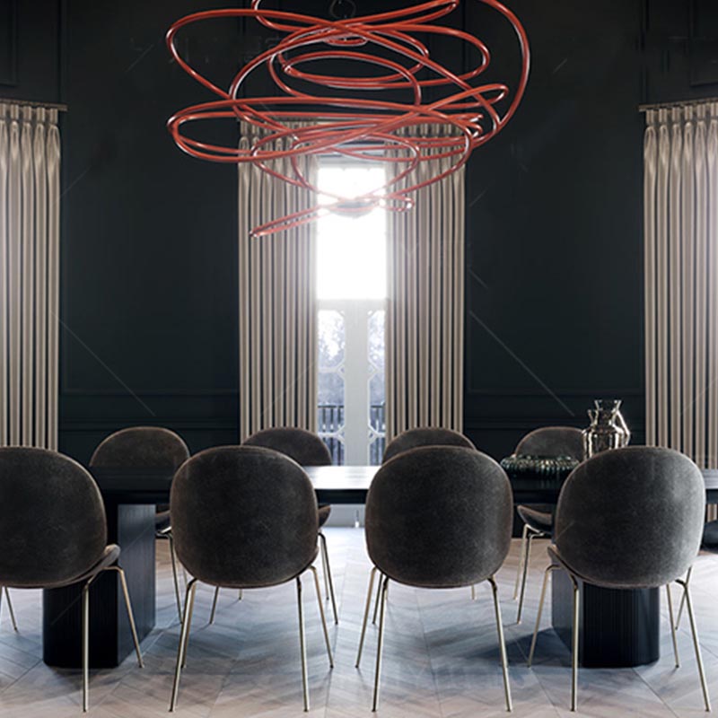 Modern Wood Oval Black Dinette Table Wood Base Dining Table for Living Room