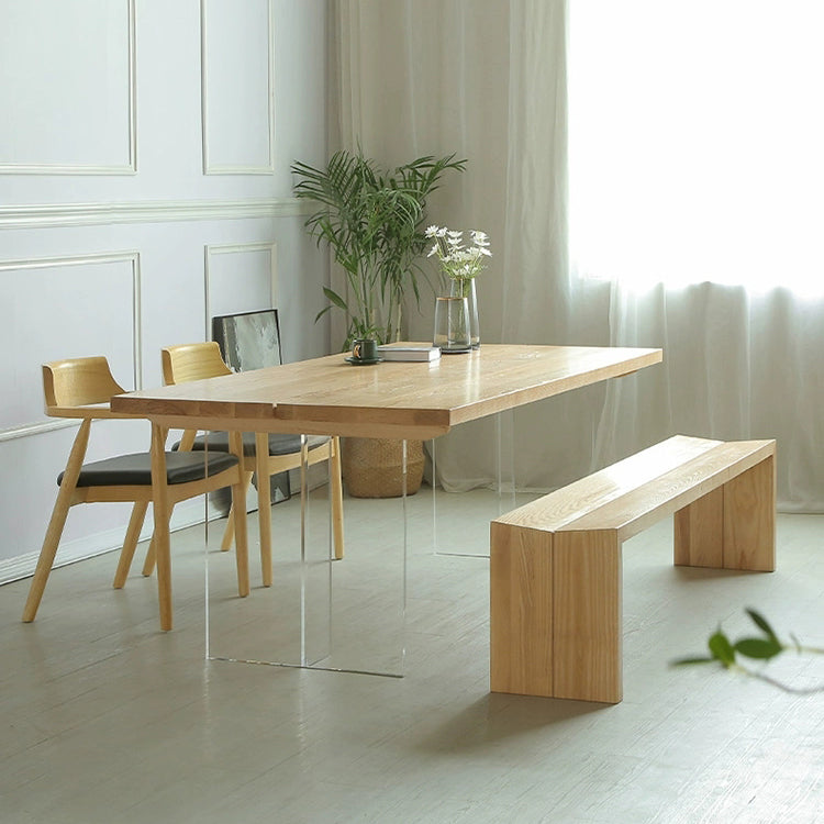 Rectangle Dining Table Modern Style Solid Wood Dinner Table for Home Kitchen