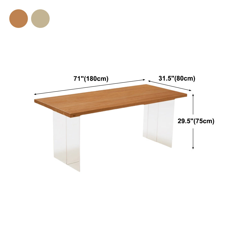 Rectangle Dining Table Modern Style Solid Wood Dinner Table for Home Kitchen
