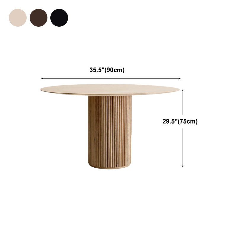 Round Dining Table Modern Style Solid Wood Dinner Table for Home Kitchen