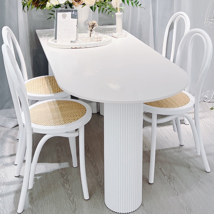 Modern Style White Dining Table Sintered Stone Table for Kitchen