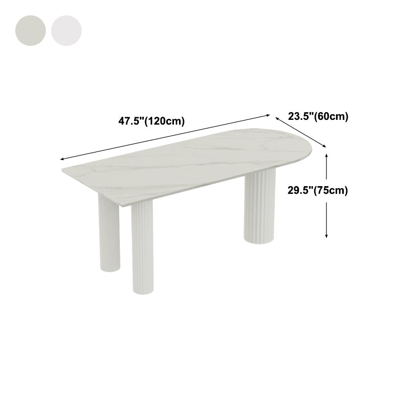 Modern Style White Dining Table Sintered Stone Table for Kitchen