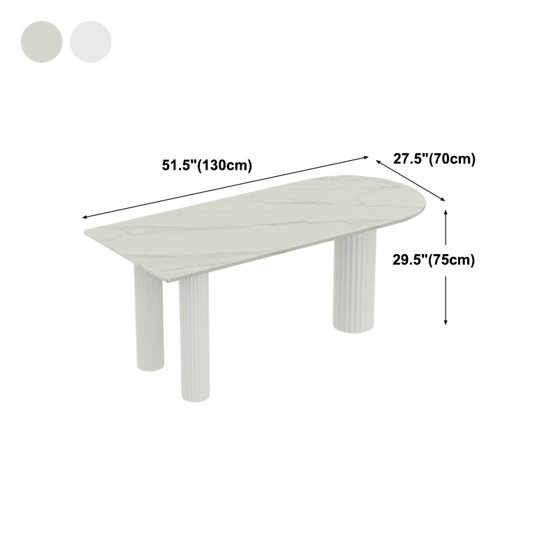 Modern Style White Dining Table Sintered Stone Table for Kitchen