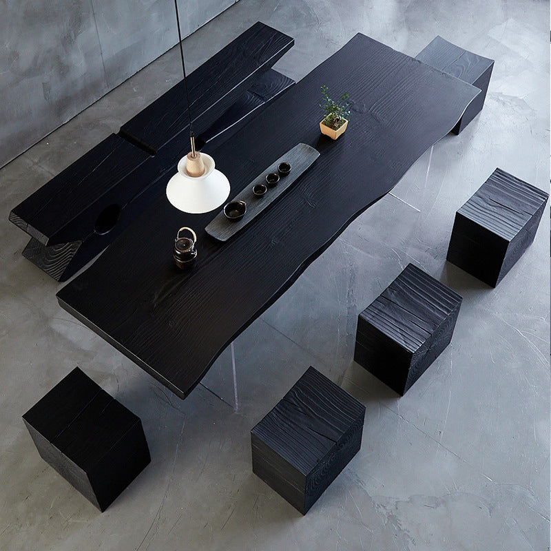 Modern Black in Pine Dining Table Specialty Dining Table for Kitchen