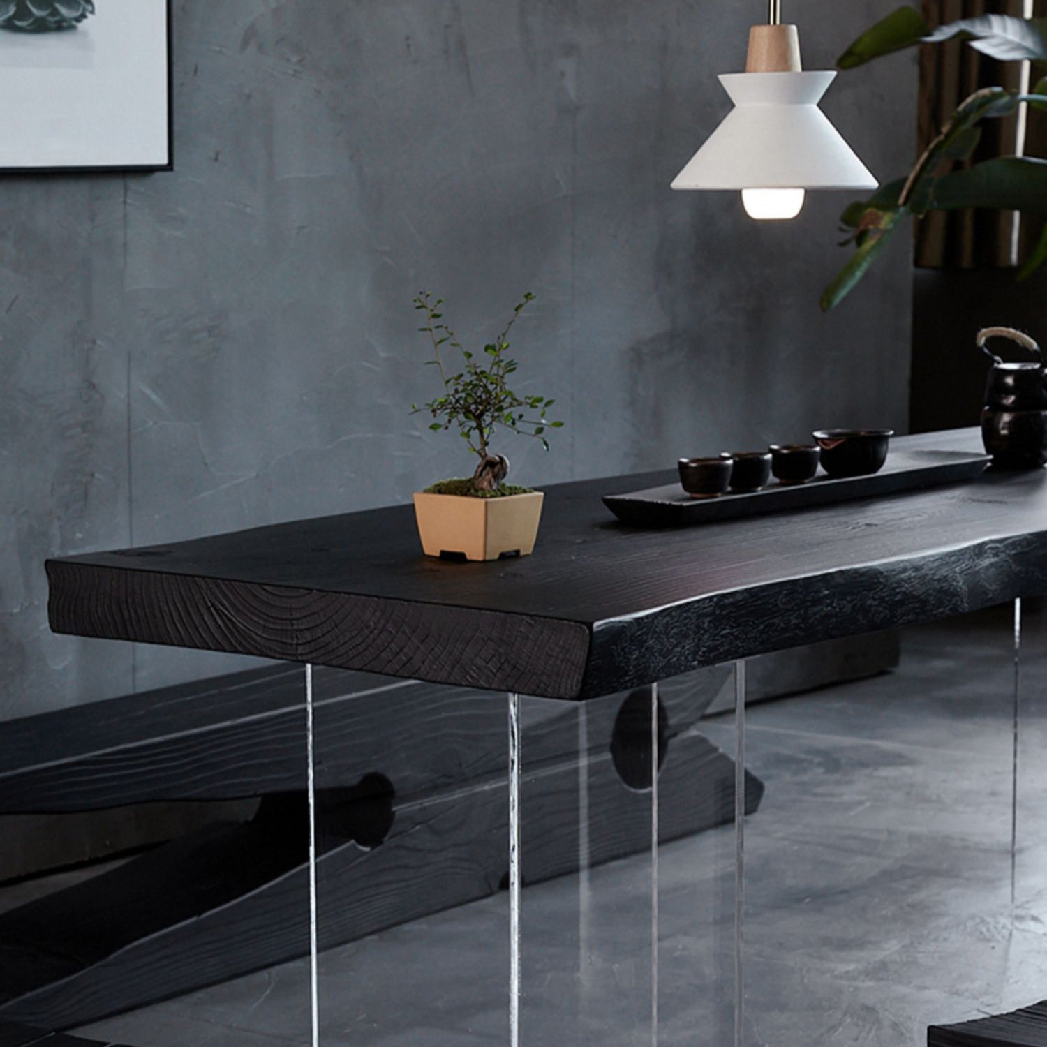 Modern Black in Pine Dining Table Specialty Dining Table for Kitchen