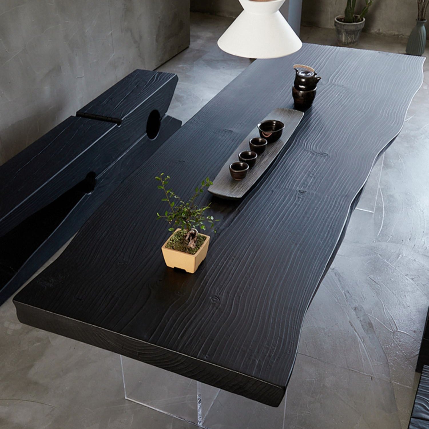 Modern Black in Pine Dining Table Specialty Dining Table for Kitchen