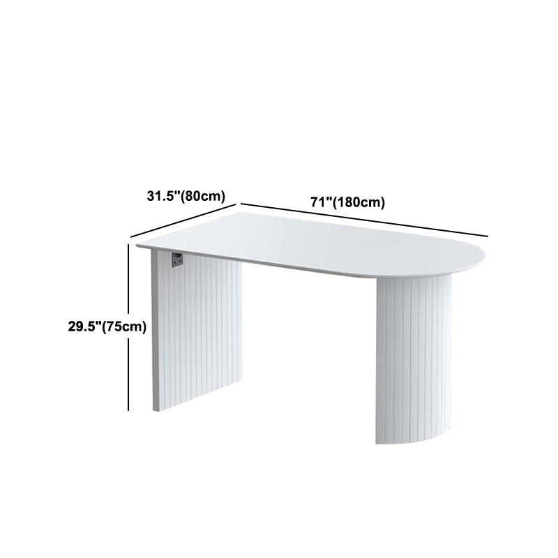 Modern Pine Wood Table for Restaurant White Oval Table with Double Pedestal