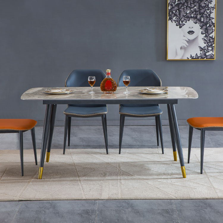 Sintered Stone Dining Table Rectangle Traditional Luxury Dining Table