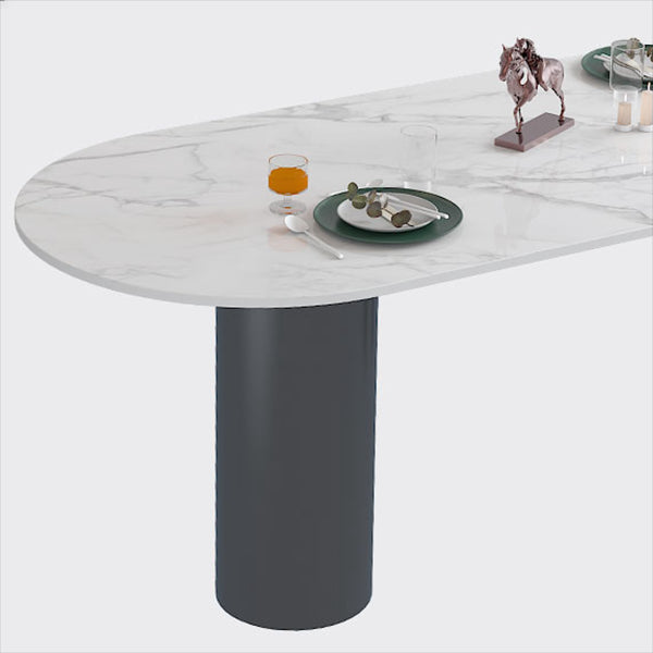 Stone Tripod Base Dining Table Contemporary Style Dining Room Table for Home