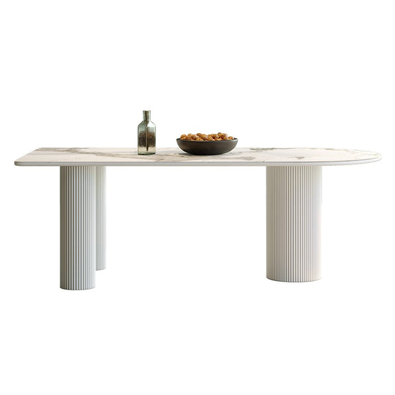 Sintered Stone Top Free Form White Table for Restaurant Modern Dining Table with 3 Legs