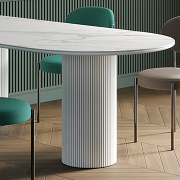 Sintered Stone Top Free Form White Table for Restaurant Modern Dining Table with 3 Legs