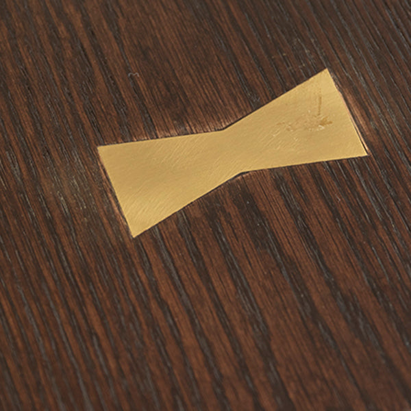 Rectangle 4 Legs Luxury Table Wood Color Fixed Table with Solid Wood