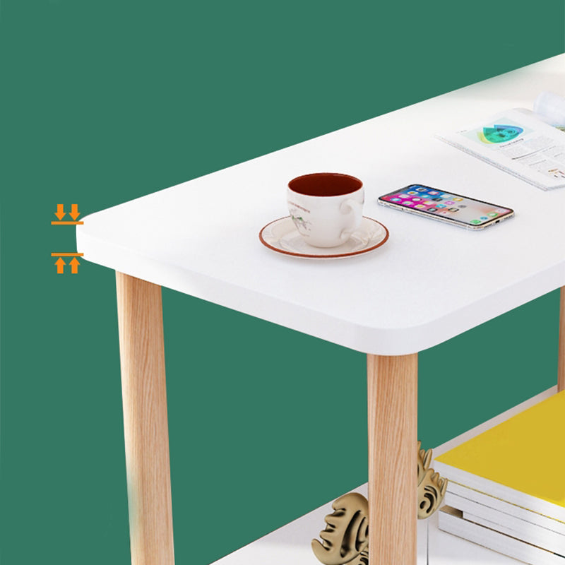 20.87" Tall Wood Side Accent Table Geometric Shelf Included End Table