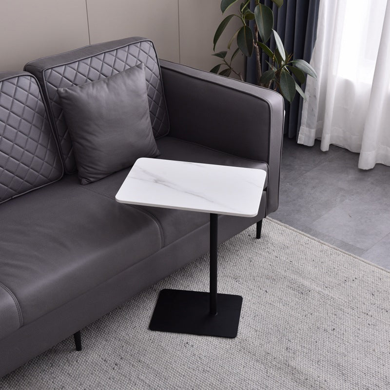 Modern Faux Marble Top End  Table 21.6 "Tall Pedestal Sofa Side Table