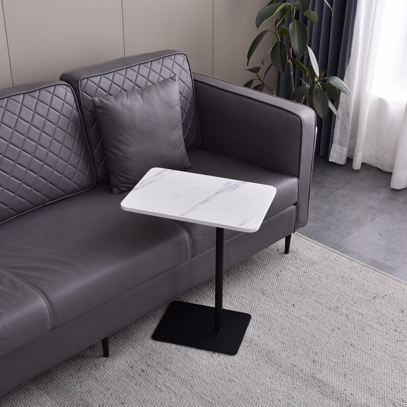 Modern Faux Marble Top End  Table 21.6 "Tall Pedestal Sofa Side Table