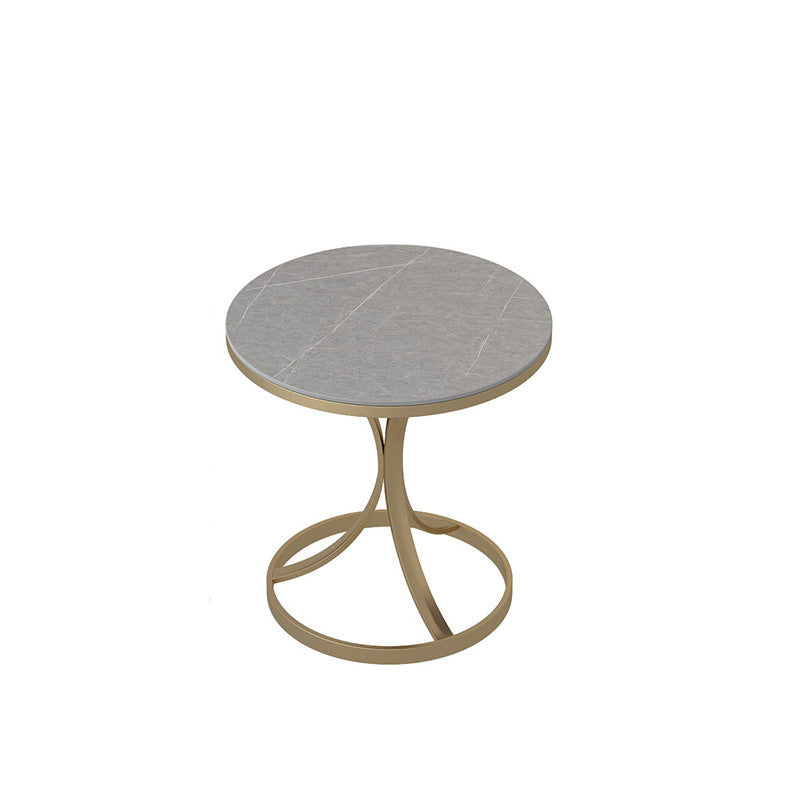 Faux Marble Top End Table Modern 21.6 "Tall Pedestal Side Table