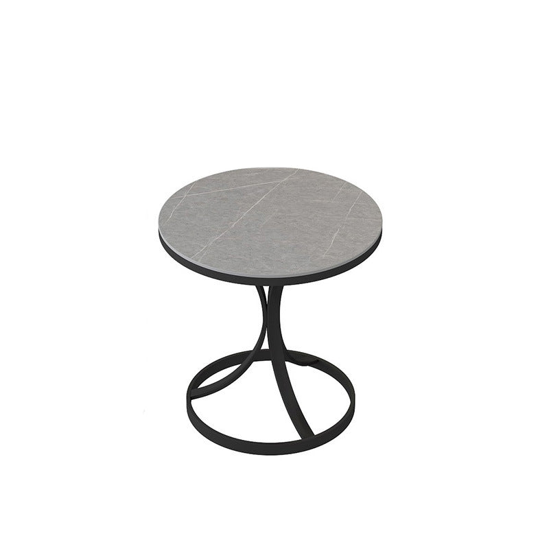 Faux Marble Top End Table Modern 21.6 "Tall Pedestal Side Table