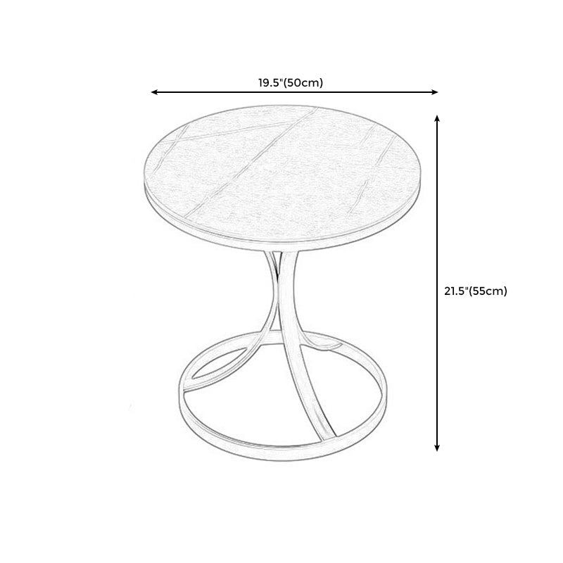 Faux Marble Top End Table Modern 21.6 "Tall Pedestal Side Table