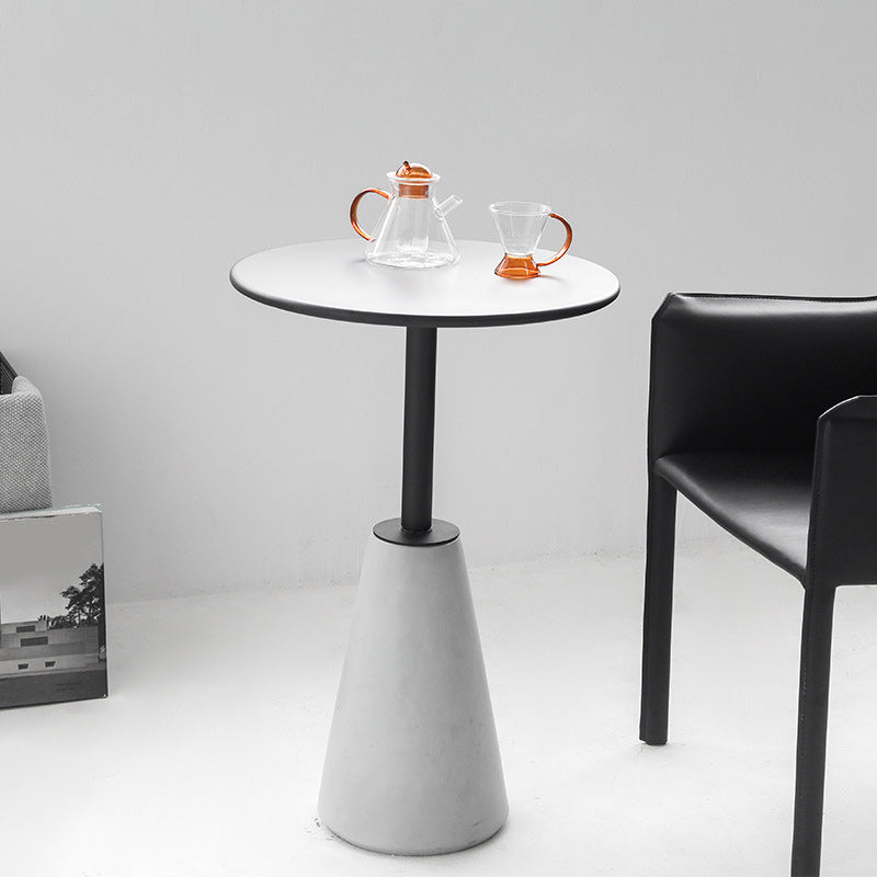 Lacquer Concrete Modernistic Table Round Side End Table for Living Room