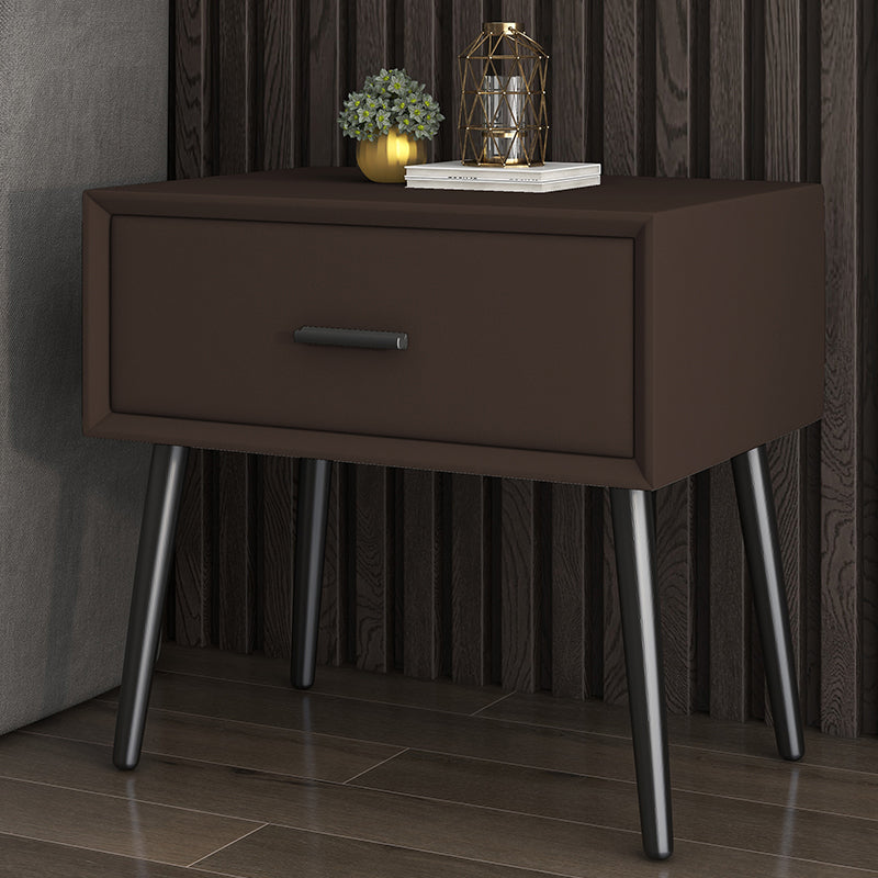 Modern Wood Nightstand 18.5" Tall Rectangle Nightstand with Drawer