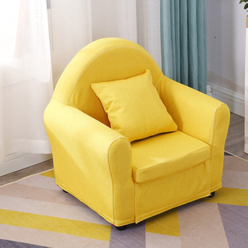 19.68"Wide Armchair Camel Back Cotton Blend Chair with Round Arms and Basic Four Legs