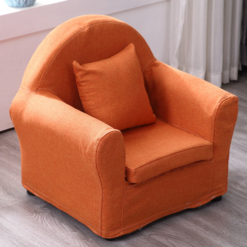 19.68"Wide Armchair Camel Back Cotton Blend Chair with Round Arms and Basic Four Legs