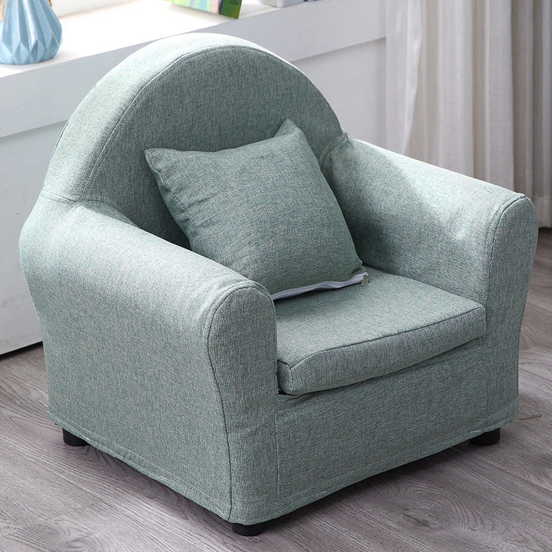 19.68"Wide Armchair Camel Back Cotton Blend Chair with Round Arms and Basic Four Legs
