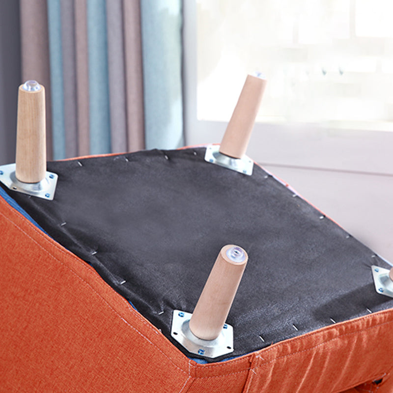 19.68"Wide Armchair Camel Back Cotton Blend Chair with Round Arms and Basic Four Legs