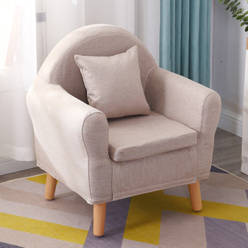 19.68"Wide Armchair Camel Back Cotton Blend Chair with Round Arms and Basic Four Legs