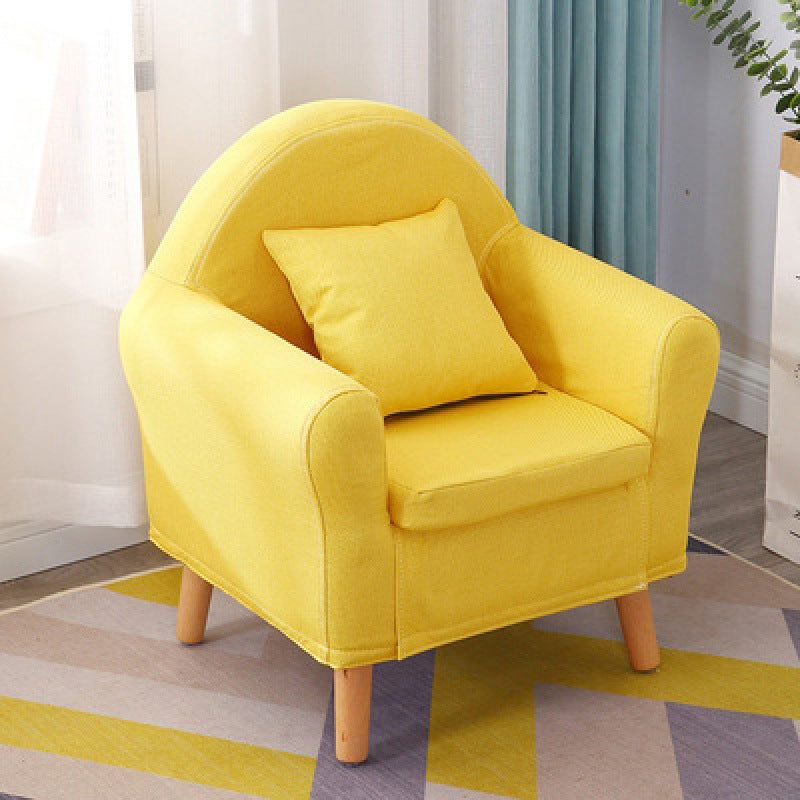 19.68"Wide Armchair Camel Back Cotton Blend Chair with Round Arms and Basic Four Legs