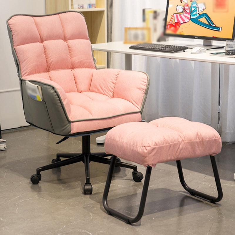 PU Leather Arm Chair 27.55" L x 25.59" W x 42.51" H Adjustable Armchair with Wheels