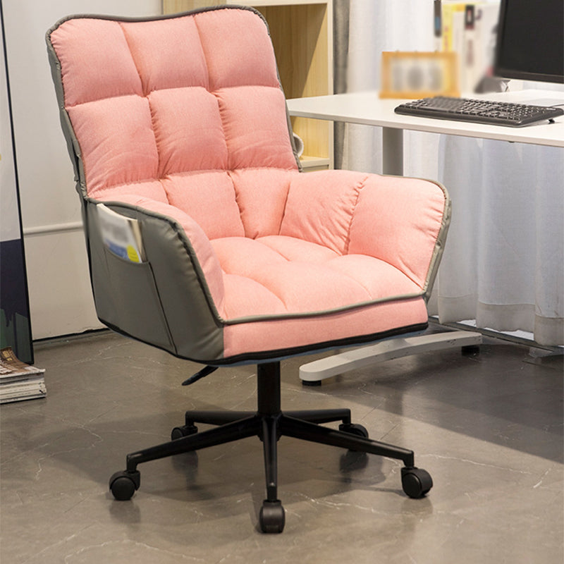 PU Leather Arm Chair 27.55" L x 25.59" W x 42.51" H Adjustable Armchair with Wheels
