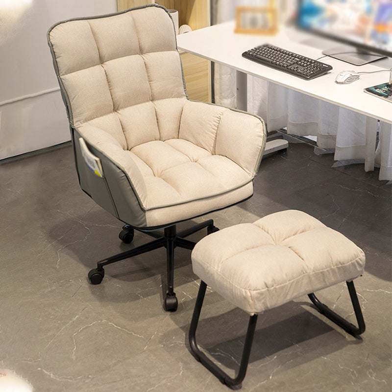PU Leather Arm Chair 27.55" L x 25.59" W x 42.51" H Adjustable Armchair with Wheels