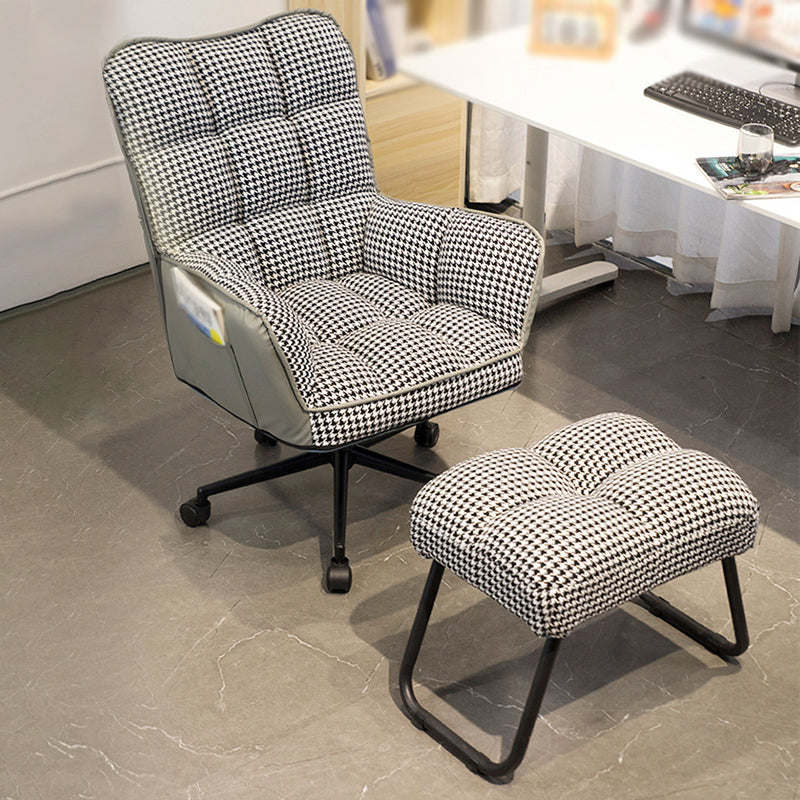 PU Leather Arm Chair 27.55" L x 25.59" W x 42.51" H Adjustable Armchair with Wheels